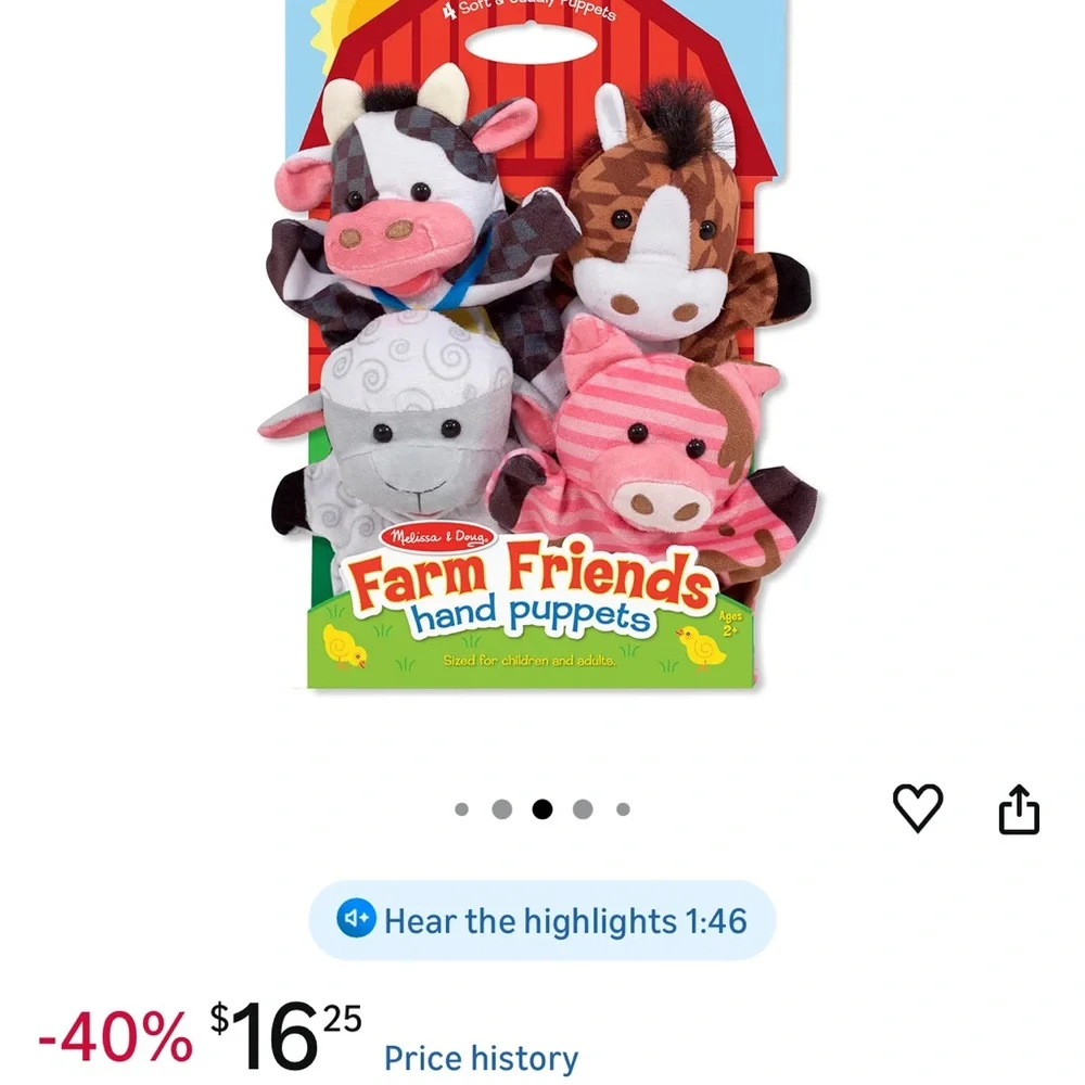 Melissa & Doug farm animal puppet set - Picture 5 of 5